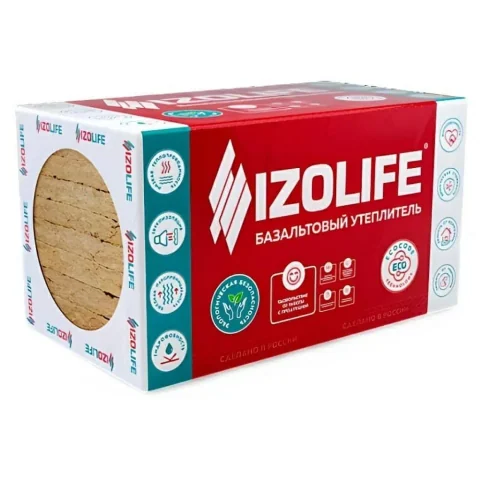 Утеплитель IZOLIFE ВЕНТ СТАНДАРТ (80 кг/м3) 1200*600*100мм (уп.1,44м2/0,144м3) (48уп)  ДО ОБНУЛЕНИЯ